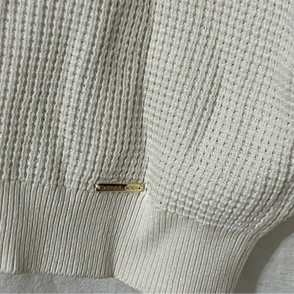 MICHAEL michael kors waffle knit mock neck sweater size XL Ivory - Picture 6 of 6